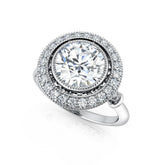 Round Diamond Halo Milgrain Engagement Ring